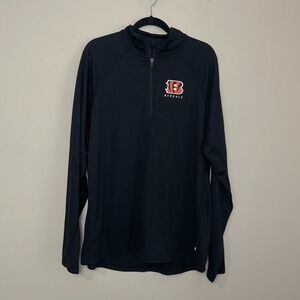 NFL Cincinnati Bengals Quarter Zip Pullover Performance Athletic Long Sleeve XL